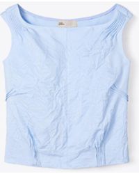 Tory Burch - Crinkled Viscose Top - Lyst