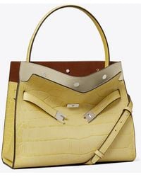 Tory Burch - Small Lee Radziwill Embossed Double Bag, One Size - Lyst