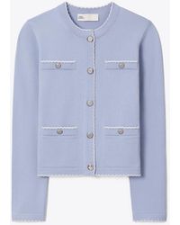 Tory Burch - Kendra Wool Scalloped Cardigan - Lyst