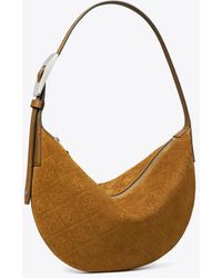 Tory Burch - T Monogram Suede Small Balloon Bag - Lyst