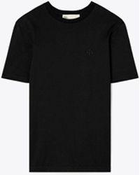 Tory Burch Embroidered Logo T-shirt - Black
