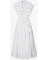 Tory Burch - V-Neck Linen Dress - Lyst