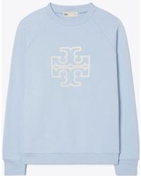 Tory Burch - Tory Burch Heavy French Terry Logo Crewneck - Lyst