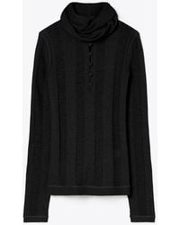 Tory Burch - Fine Rib Front-Tie Sweater - Lyst