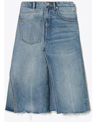 Tory Burch - Deconstructed Denim Skirt - Lyst