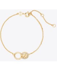 Tory Burch - Icon Pavé Interlocking Chain Bracelet - Lyst