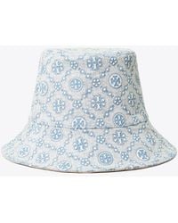 Tory Burch - T Monogram Denim Bucket Hat, One Size - Lyst