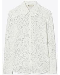 Tory Burch - Cuffed Lace Buttondown - Lyst