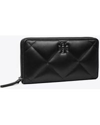 Tory Burch - Kira Diamond Quilt Powder Coated Zip Continental Wallet - Lyst