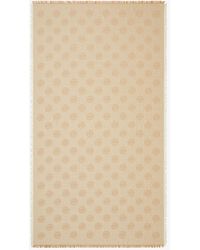 Tory Burch - Medallion Logo Oblong Traveler Scarf - Lyst