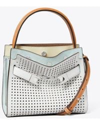 Tory Burch - Petite Lee Radziwill Perforated Double Bag - Lyst