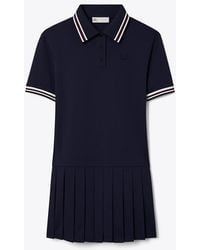 Tory Burch - Striped Rib Knit Polo Dress - Lyst