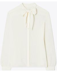 Tory Burch - Georgette Bow Blouse - Lyst