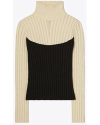 Tory Burch - Colorblock Turtleneck Sweater - Lyst