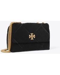 Tory Burch - Damen Kleine Kira Schultertasche Aus Samt Mit Rautensteppung Und Pavé - Lyst