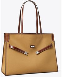 Tory Burch - Lee Radziwill Canvas Tote, One Size - Lyst