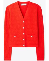 Tory Burch - T Monogram Jacquard Cardigan - Lyst