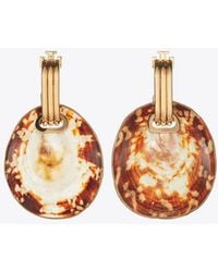 Tory Burch - Runway Shell Drop Earrings - Lyst