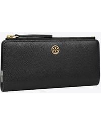 Tory Burch - Robinson Pebbled Zip Slim Wallet - Lyst