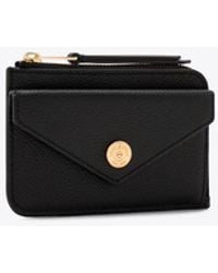Tory Burch - T Monogram Pebble Envelope Zip Card Case, One Size - Lyst