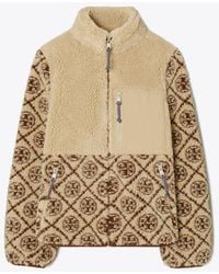 Tory Burch - T Monogram Fleece Jacket - Lyst