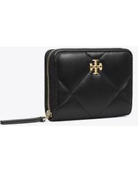 Tory Burch - Small Kira Diamond Quilt Zip-Around Wallet, One Size - Lyst