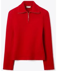 Tory Burch - Half-Zip Wool Sweatshirt - Lyst