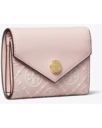Tory Burch - T Monogram Contrast Embossed Small Envelope Wallet, One Size - Lyst