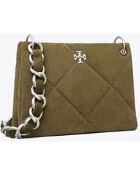 Tory Burch - Small Kira Diamond Quilt Suede Shoulder Bag - Lyst