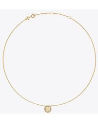 Tory Burch - Icon Pavé Pendant Necklace - Lyst