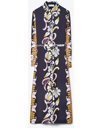 Tory Burch - Printed Silk Twill Shirtdress - Lyst