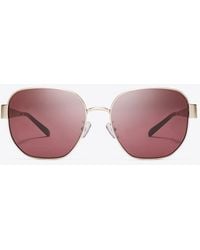 Tory Burch - Miller Metal Square Sunglasses, One Size - Lyst