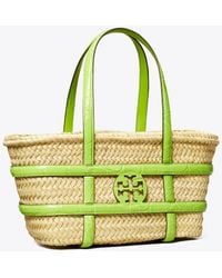 Tory Burch - Small Ella Croc-Embossed Straw Basket - Lyst