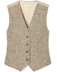 Tory Burch Linen Wool Vest - Grey
