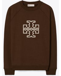 Tory Burch - Heavy French Terry Logo Crewneck - Lyst