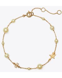 Tory Burch - Delicate Moondance Pearl And Star Bracelet - Lyst