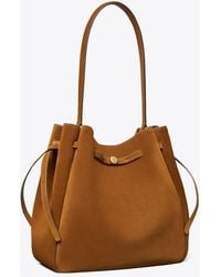 Tory Burch - Large Romy Suede Bucket Bag, One Size - Lyst