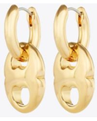 Tory Burch - Gemini Link Small Hoop Earrings - Lyst