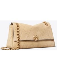 Tory Burch - Small Charlie Quilted Suede Shoulder Bag, One Size - Lyst