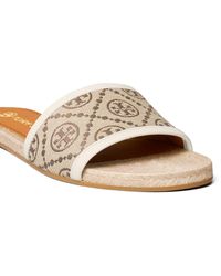 tory burch t monogram slides