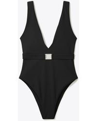 Tory Burch - Damen Badeanzug Mit Gürtel Und Logo - Lyst
