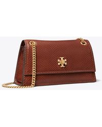 Tory Burch - Mini Kira Turnlock Snake-Embossed Shoulder Bag, One Size - Lyst