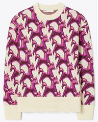 Tory Burch - Damen Pullover Aus Wolljacquard Mit Rundhalsausschnitt - Lyst