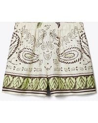 Tory Burch - Silk Camp Shorts - Lyst
