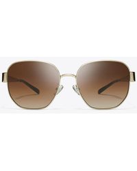 Tory Burch - Miller Metal Square Sunglasses, One Size - Lyst