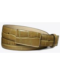 Tory Burch - Plate Croc-Embossed Belt - Lyst
