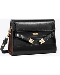 Tory Burch - Lee Radziwill Croc-Embossed Shoulder Bag - Lyst