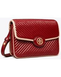 Tory Burch - Robinson Patent Quilted Shoulder Bag - Lyst