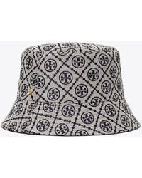 Tory Burch - T Monogram Short-Brim Bucket Hat - Lyst