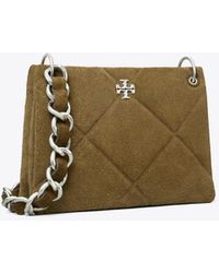 Tory Burch - Small Kira Diamond Quilt Suede Shoulder Bag - Lyst